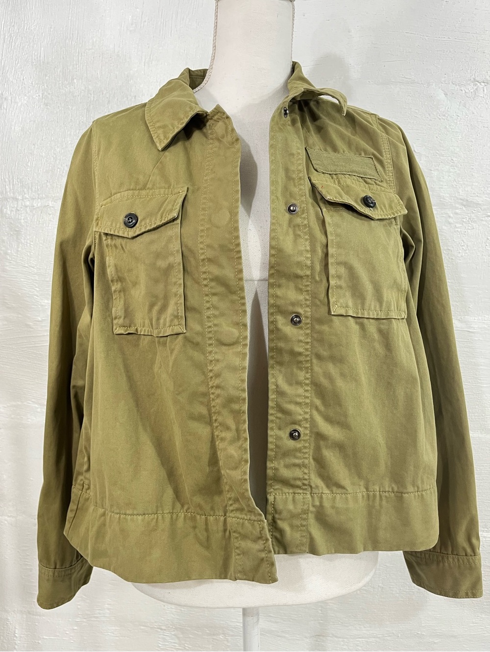 VELVET HEART SNAP ARMY GREEN SWING JACKET